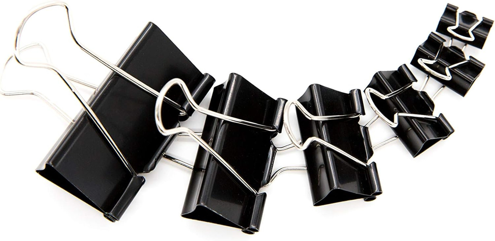 DSTELIN Binder Clips Paper Clamps Assorted Sizes 100 Count (Black), X Large, Lar