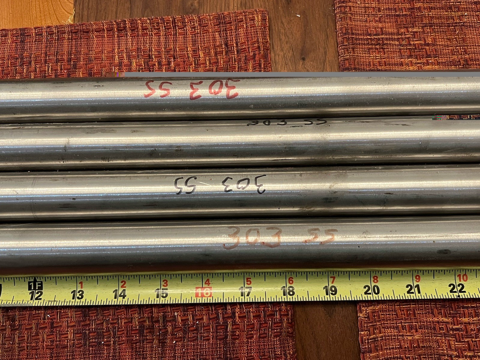 11+ lb Piece 303 Stainless Steel Rod Round Bar, 1.25″ Diameter x 32″+ Length