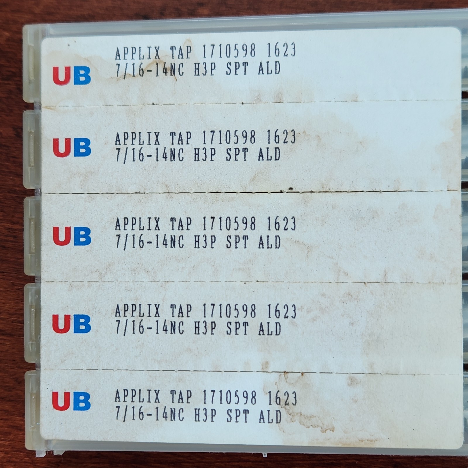Lot of 5 Union Butterfield Applix 7/16-14 UNC H3P SPT ALD Tap 1710598 1623 USA