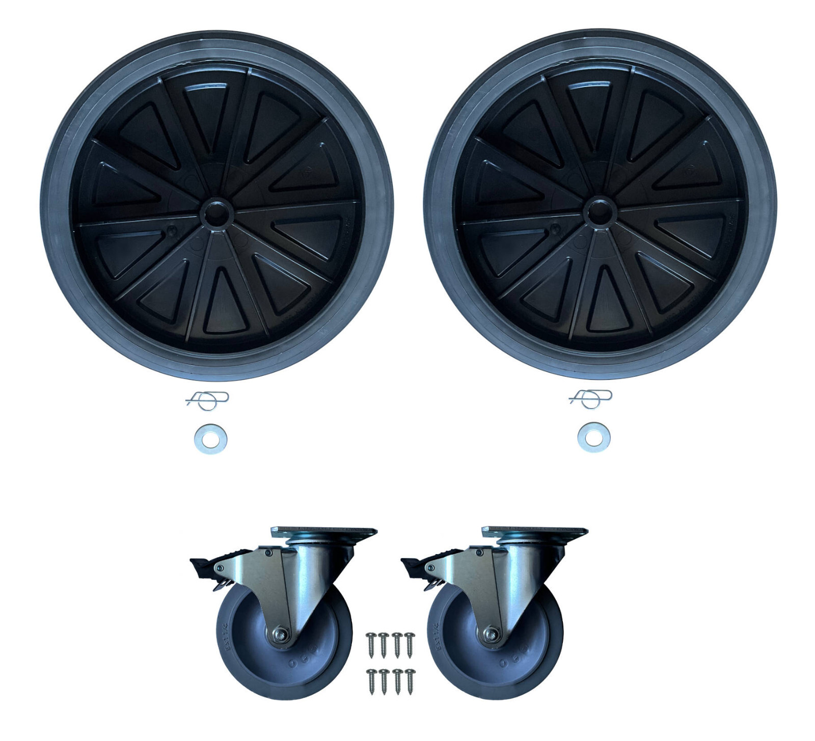 Genuinue Rubbermaid Replacement Wheels For Mega Brute Trash Container 9W71 9W73