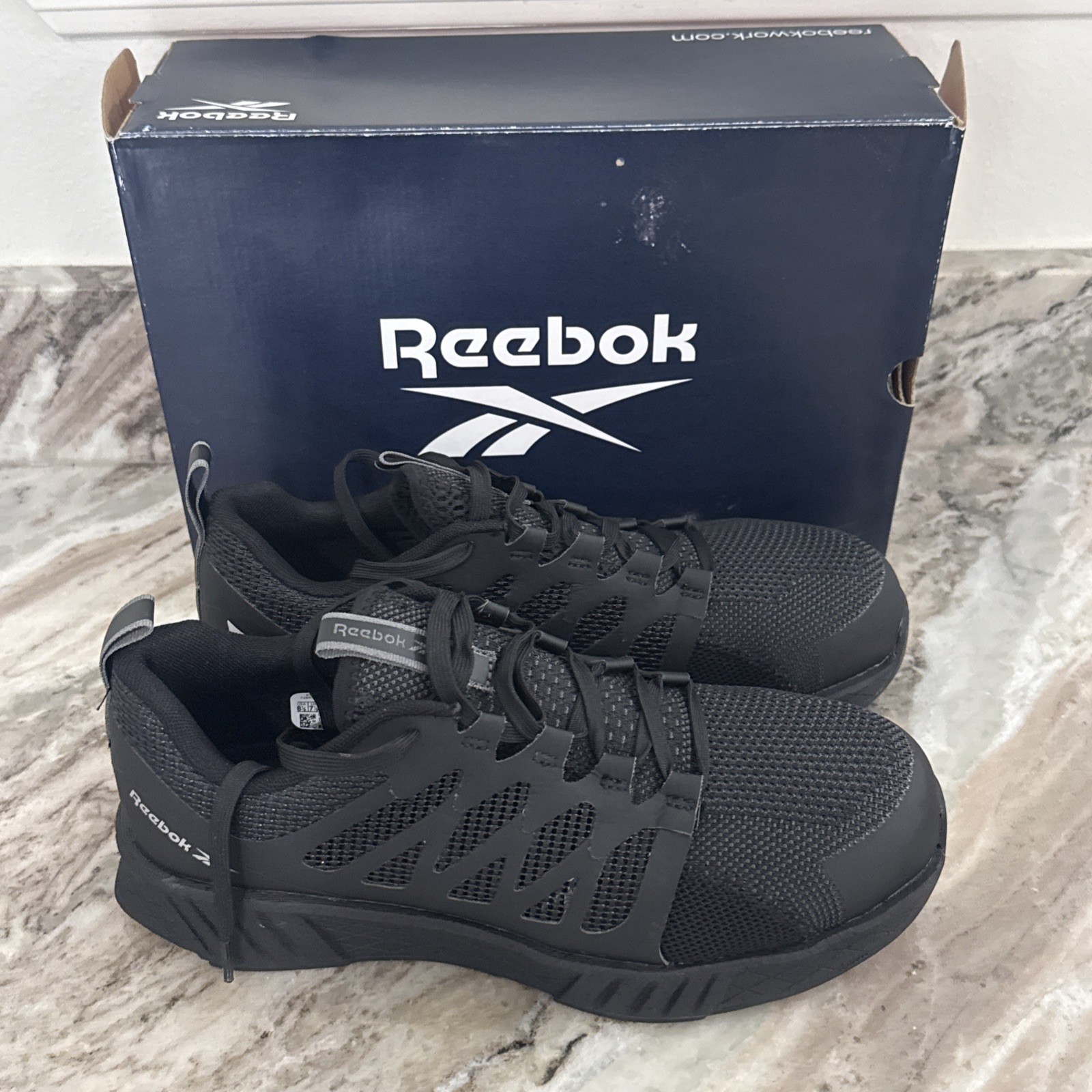 NIB REEBOK Fusion Tennis Shoes FLEXWEAVE MEN’S 8 W ATHLETIC COMPOSITE TOE