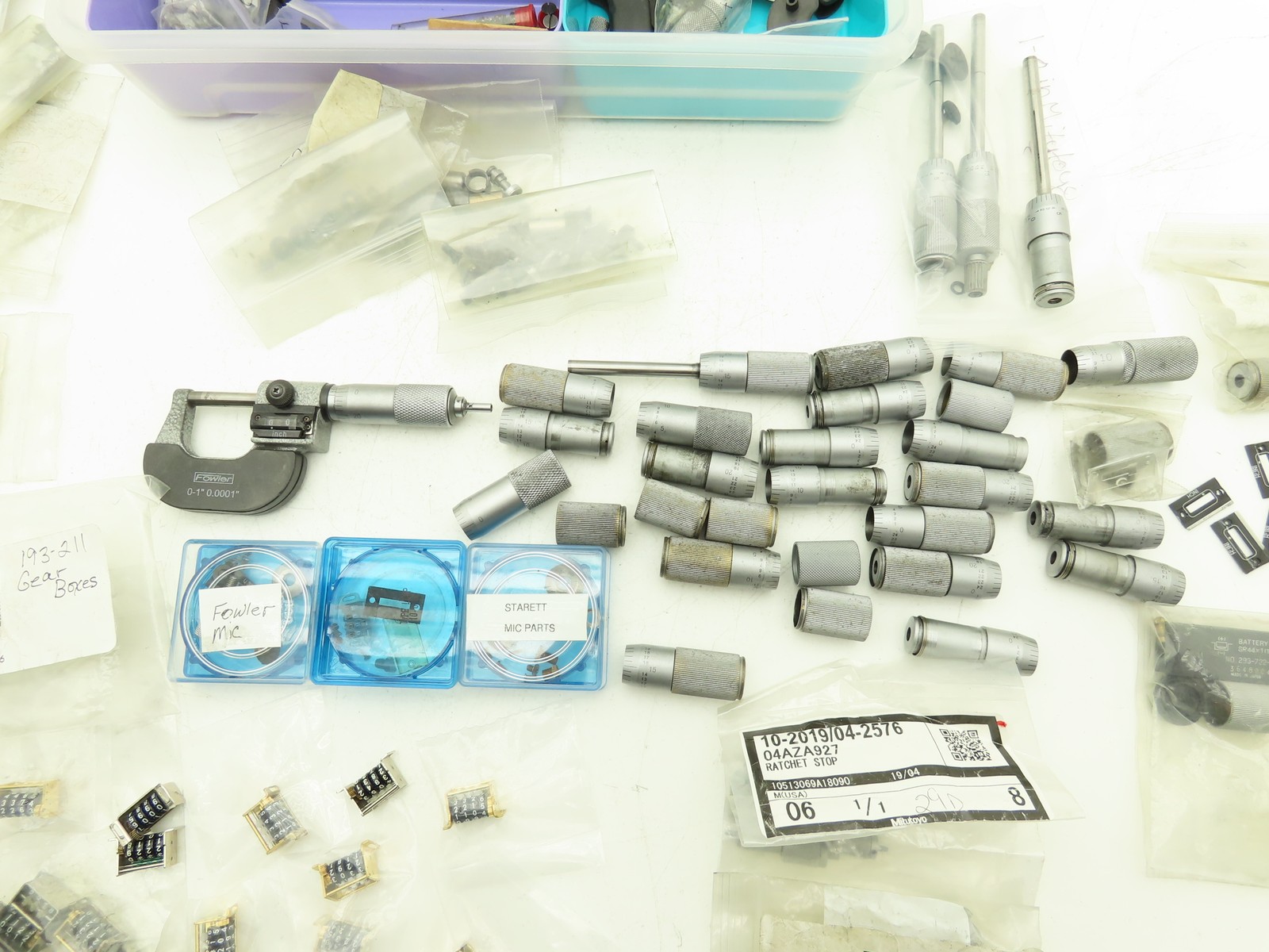 Mitutoyo Micrometer Gage Ratchet Stop Digit Counter Replacement Parts Mixed Lot