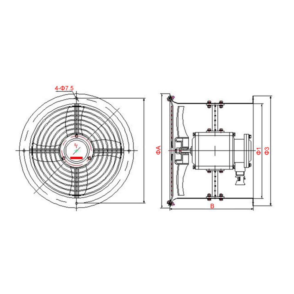 110V 12″ Explosion-proof Axial Fan Pipe Spray Booth Paint Fumes Exhaust Fan