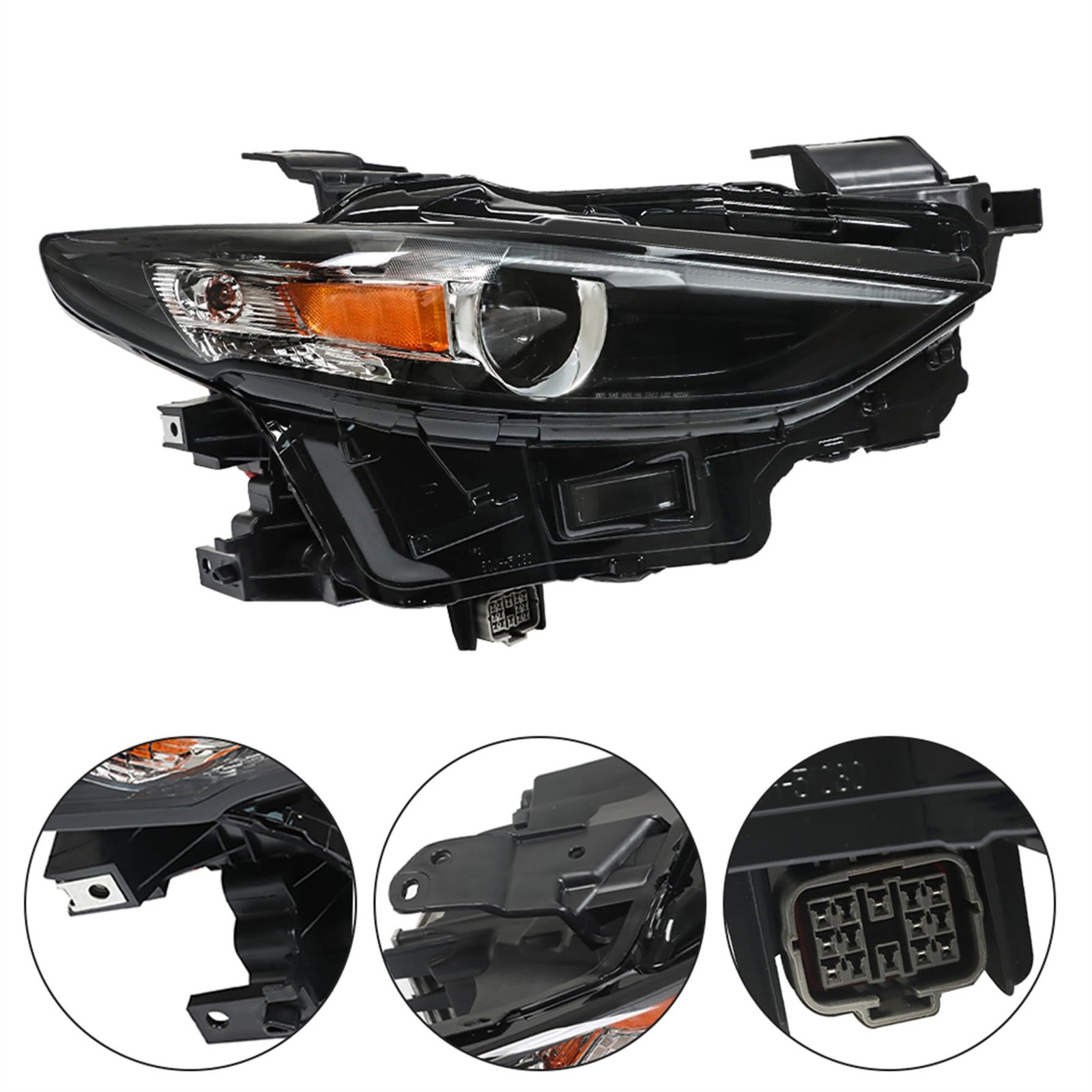 Right Headlight Assembly Black Housing for Mazda 3 2019-2021 BCJH51030