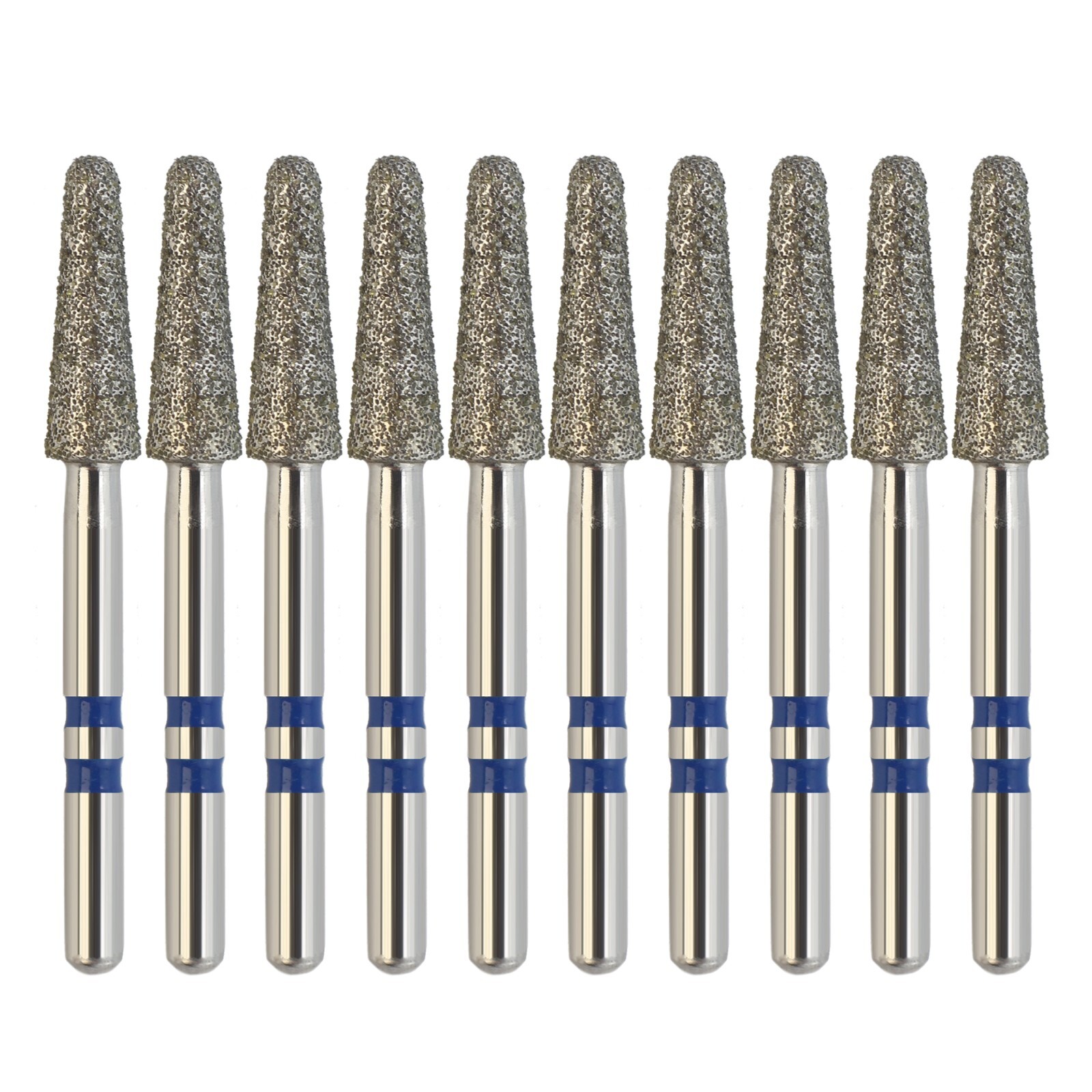 10pcs/pk Zirconia Adjustment Diamond Burs Z856/025M Round End Taper Medium Grit
