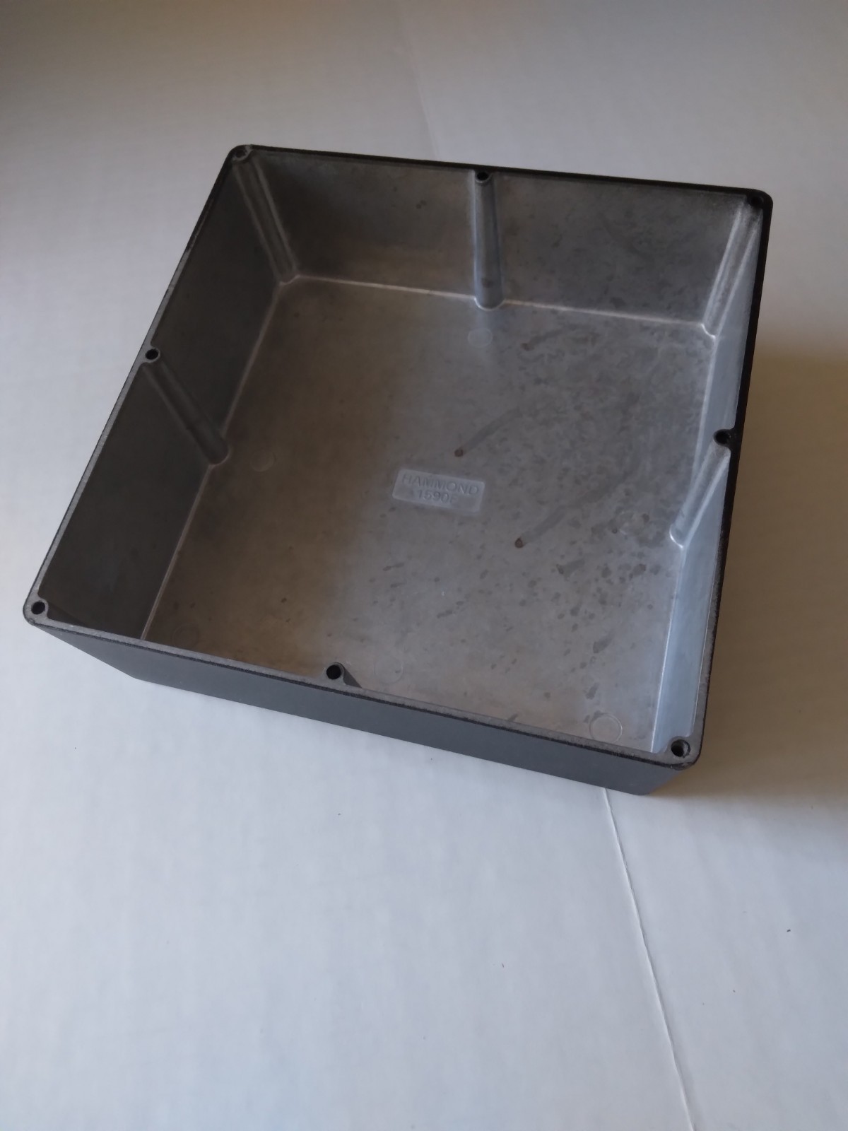 Heavy Duty Metal Project Box Large Black Vintage (7 1/4″ x 7 1/4″ x 2 5/8″)