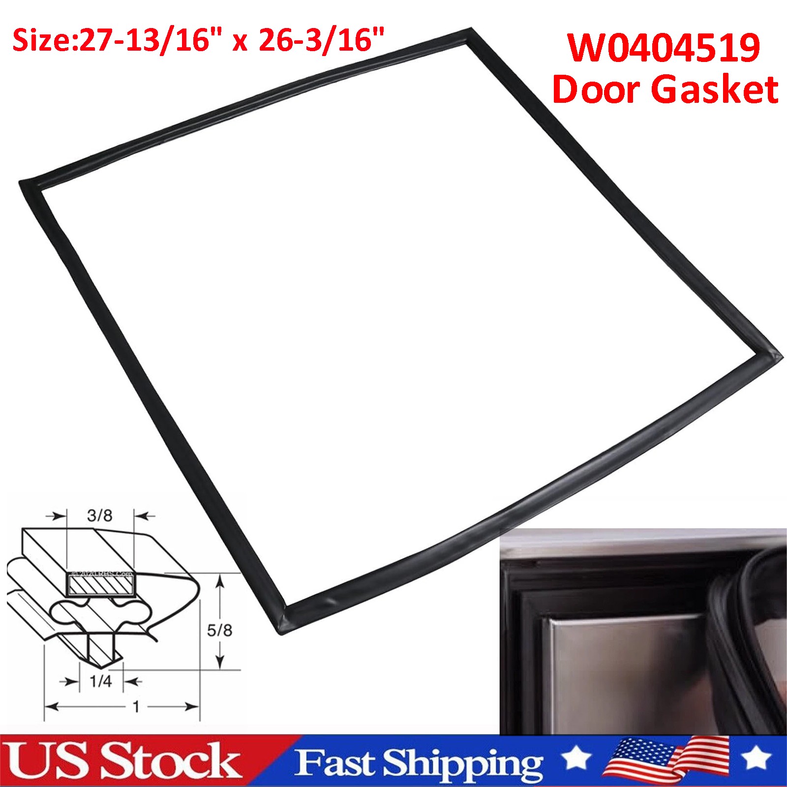 W0404519 Door Gasket for Atosa, 27-13/16″ x 26-3/16″ Refrigerator Door Gasket