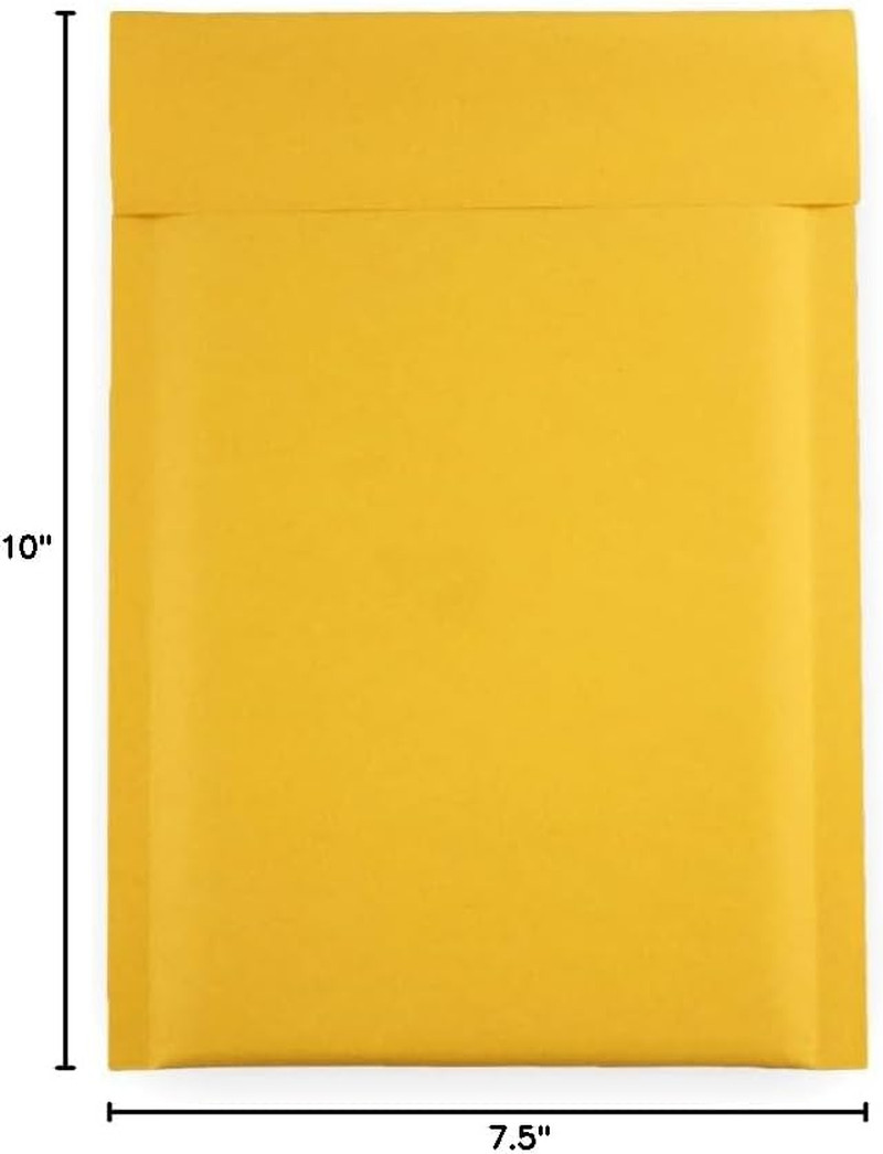 Size #0 Kraft Bubble Mailers 7.5 x 10 Inches – Self-Sealing Bulk Pack