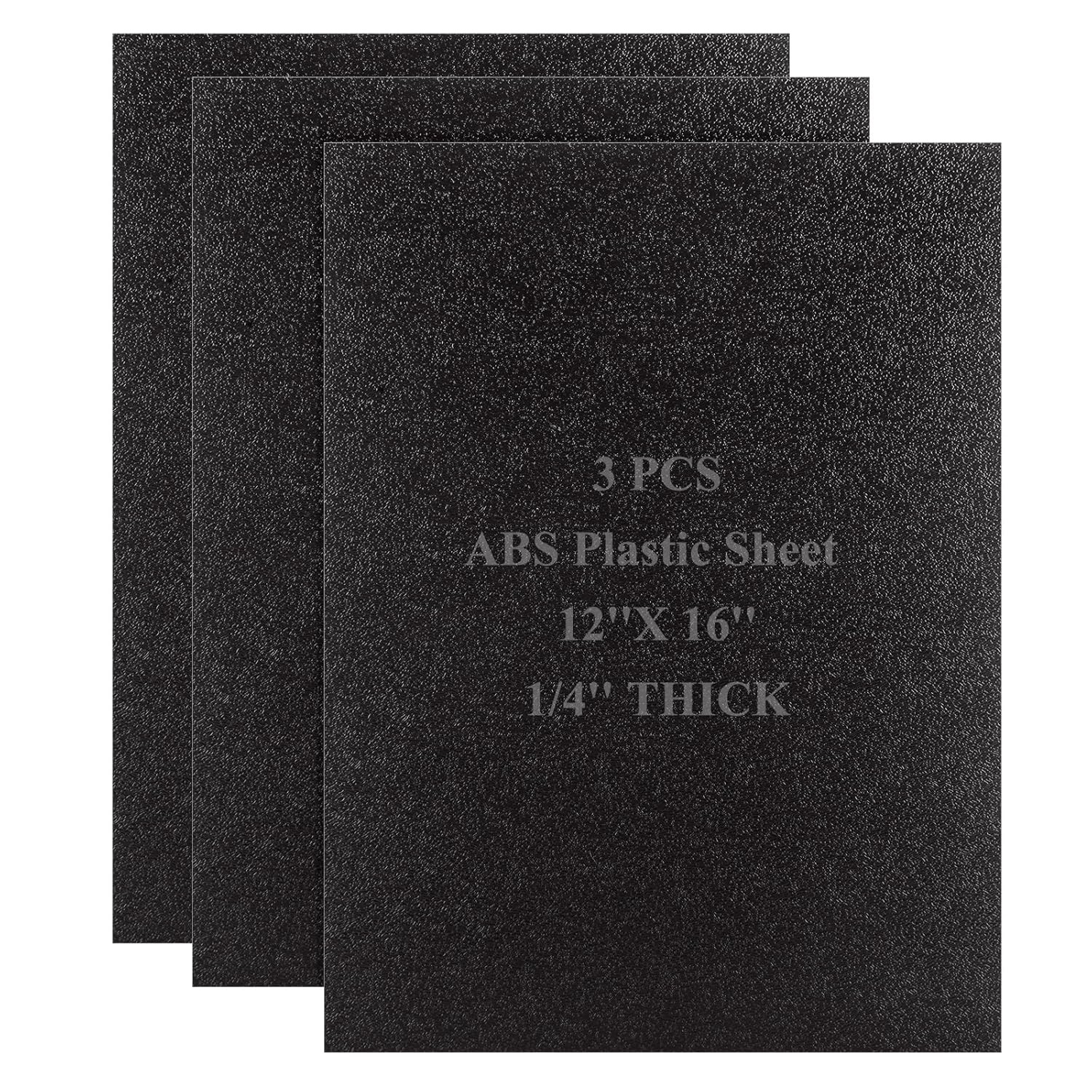 3 PCS 1/4 ABS Plastic Sheet 1/4 Inch Thick 12″ x 16″ Black Plastic Sheet PVC …