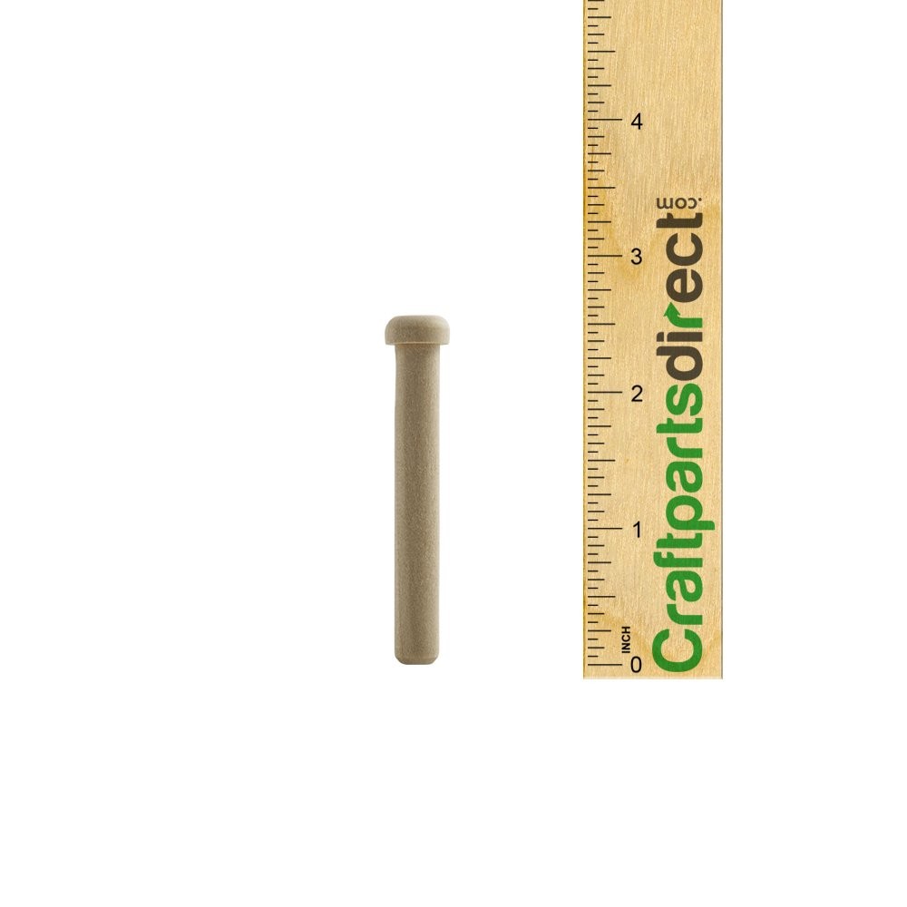 Wooden Axle Pegs for 3/8″ Hole, 2-9/16″ Wood Toy Bag of 25, Unfinished