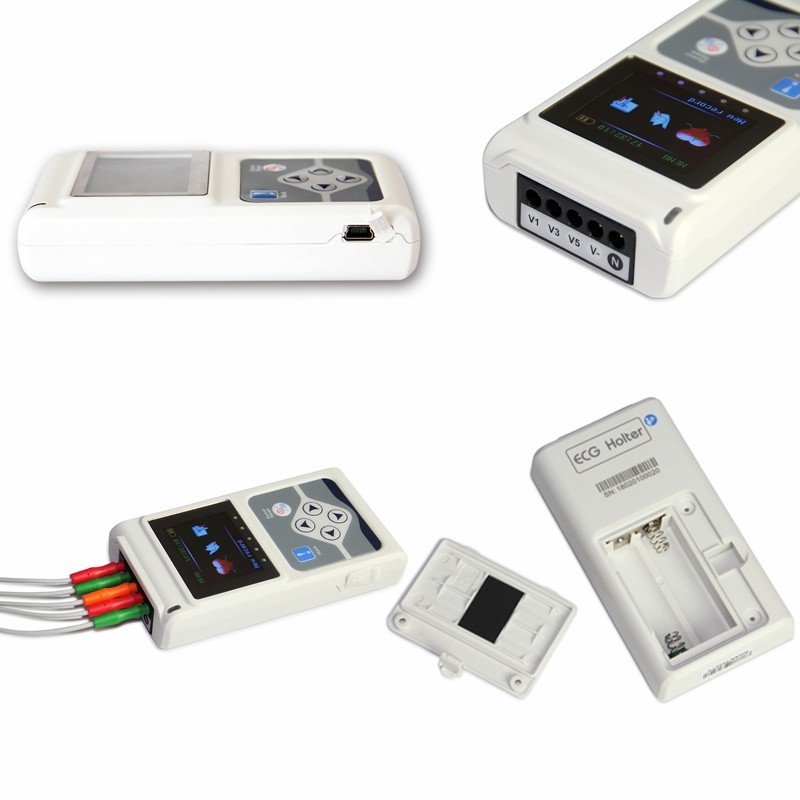 3 Channel ECG/EKG Holter Recorder Monitor-Heart Rhythm Event Recorder for 24hr