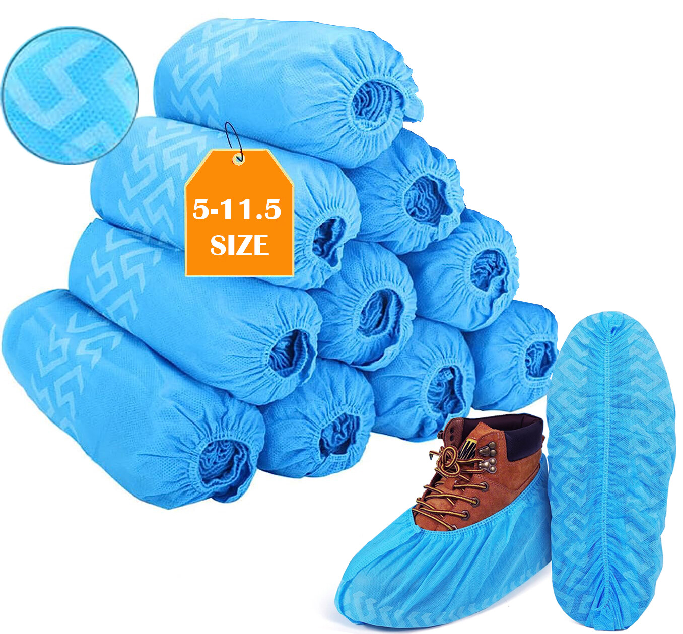 Disposable Shoe Covers 100PCS (50 Pair) Non-Slip Boot Shoes Protector Non-Woven