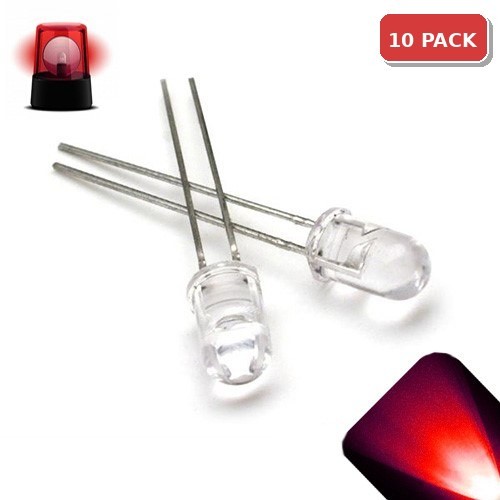 10 LED 5mm Red Extra Fast Flashing Blinking Strobe Ultra Bright LEDs 6Hz Arduino