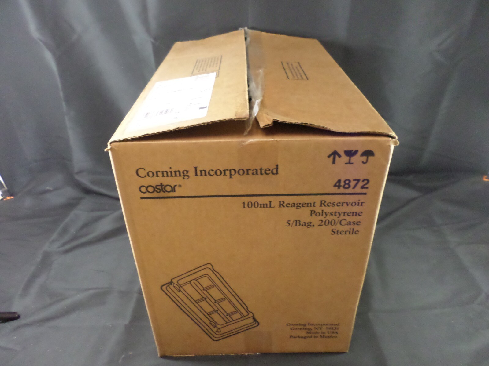 CORNING COSTAR 100mL Sterile Disposable White PS Reagent Reservoirs 4872(200/cs)