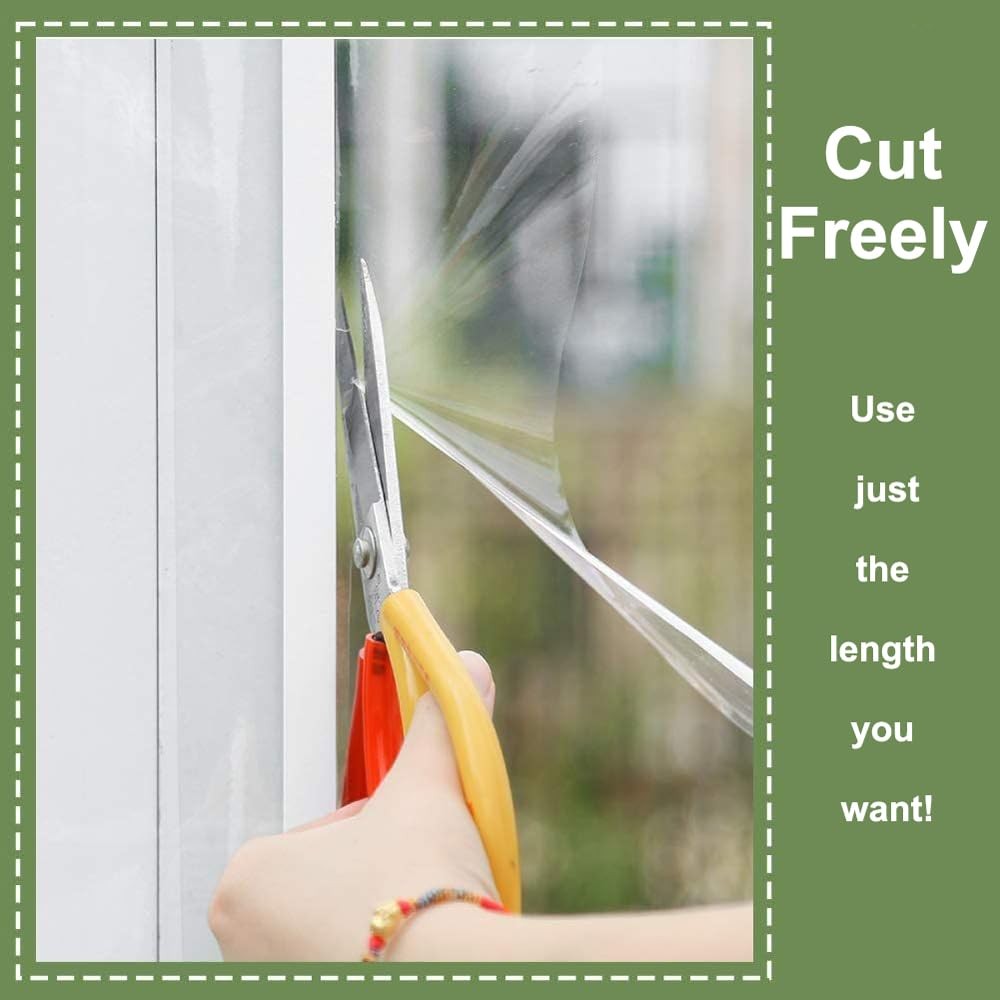 Plastic Sheeting (13ft×16.4ft(4m × 5m)), 4 Mil Thick Clear Polyethylene Film,