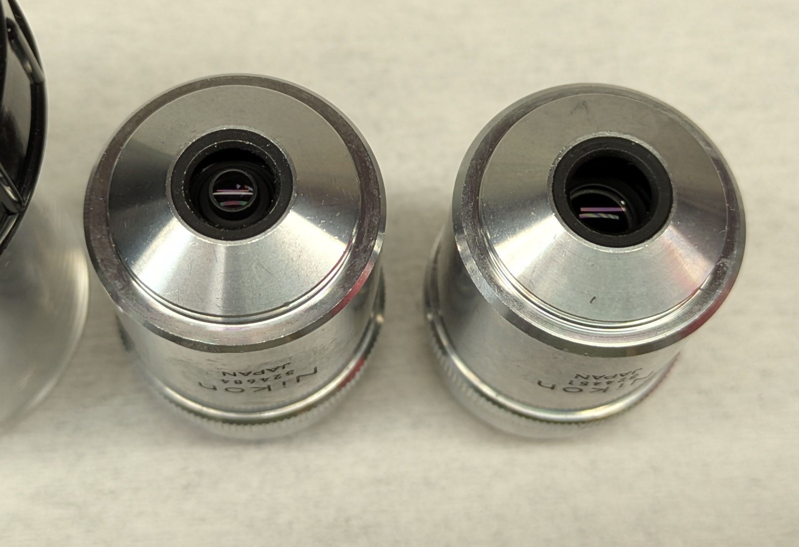 Nikon BD Plan 100, 20, and 10 objective lenses 331108 324684 324451