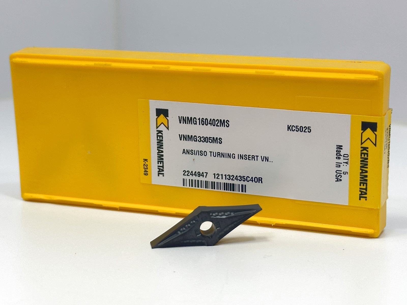 KENNAMETAL VNMG3305MS VNMG160402MS New Carbide Inserts 2244947 Grade KC5025 6pcs