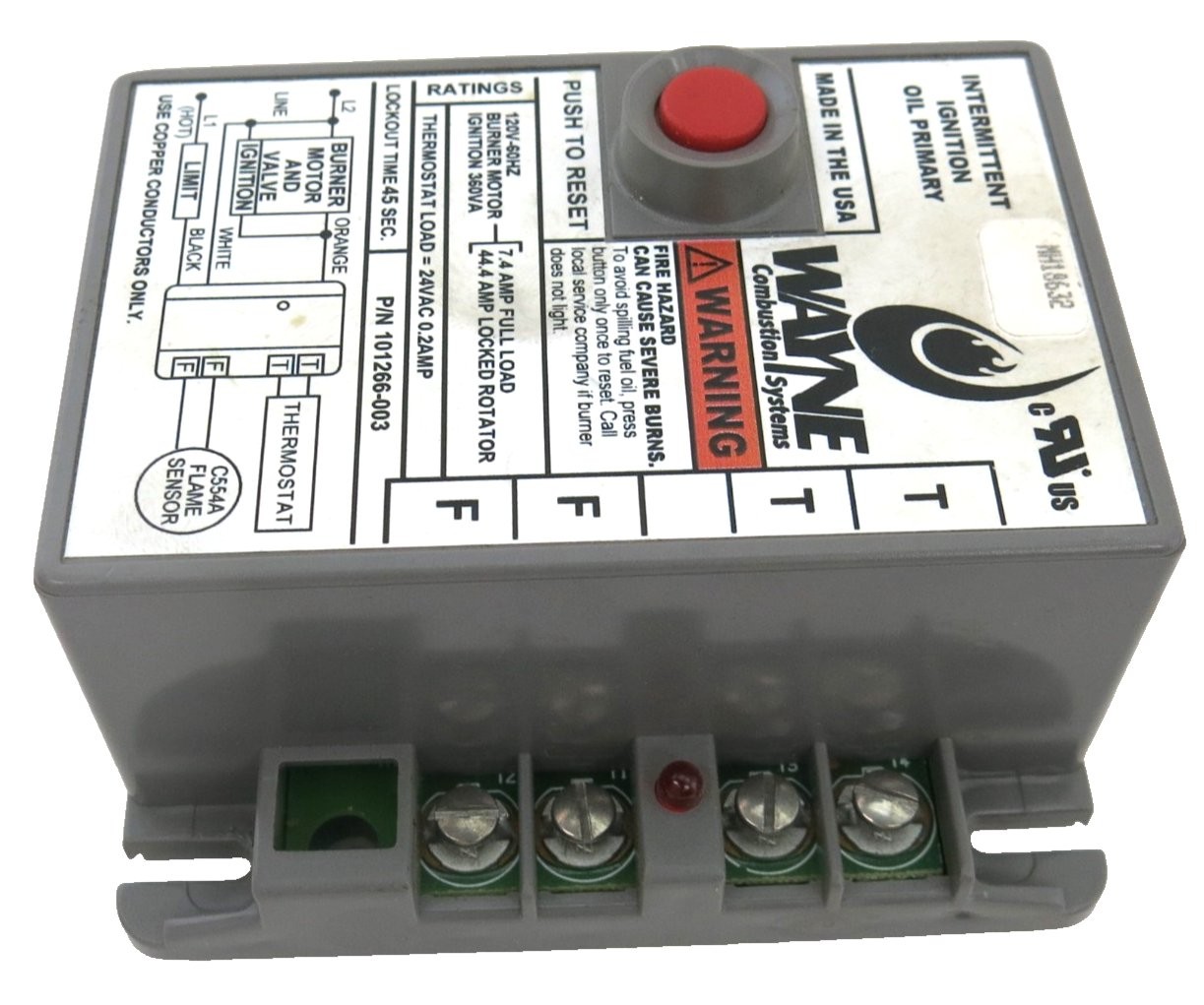 Wayne Combustion Oil Burner Primary Control Boiler Furnace Honeywell R8184G