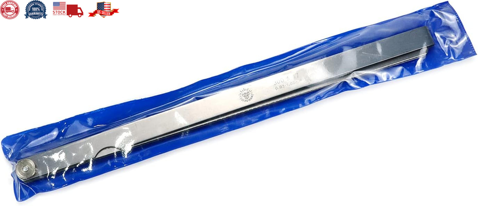 Metric Feeler Gauge Gap Measurement Tool 12-inch Long 17 Blades 0.02-1.00mm T