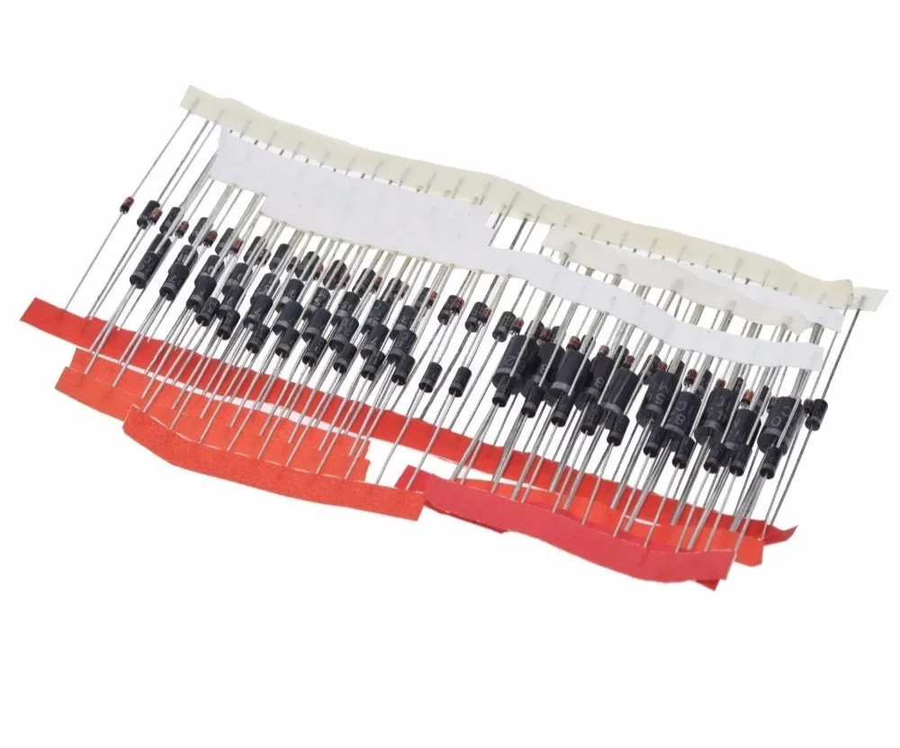 100pcs 1N4148 1N4007 1N5819 1N5399 1N5408 1N5822 FR107 FR207 Diode Assorted Kit