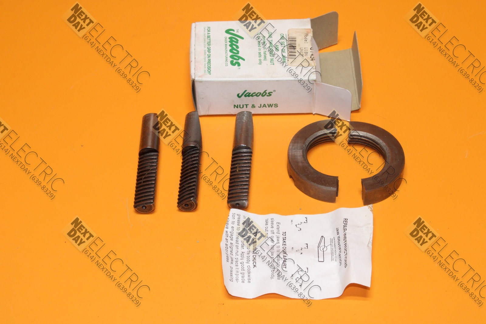 Jacobs, 07434, U18N Unit Chuck Jaws Jaw Threaded Nut Drill Repair USA