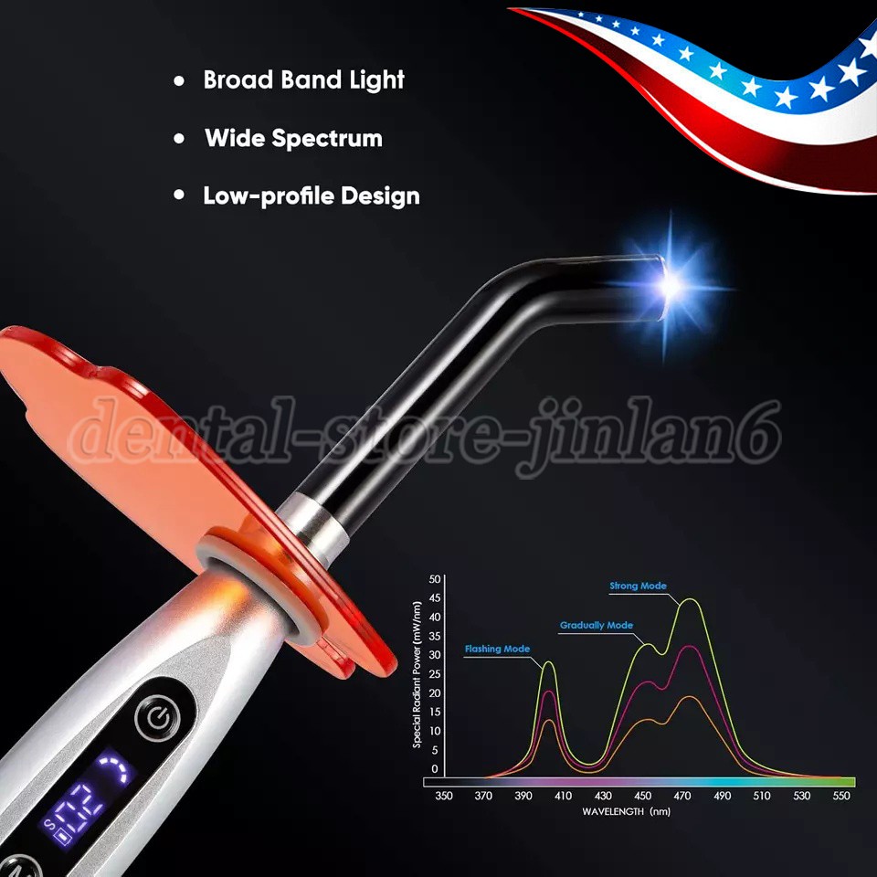 Dental Wireless Cordless LED Cure Curing Light Lamp 2000mw 5W Tool Resin Cure