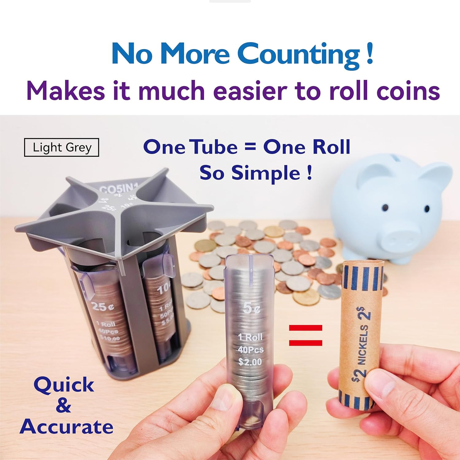 Change Sorter Tube as Coin Counter Machine with Coin Wrappers, Coin Sorter Chang