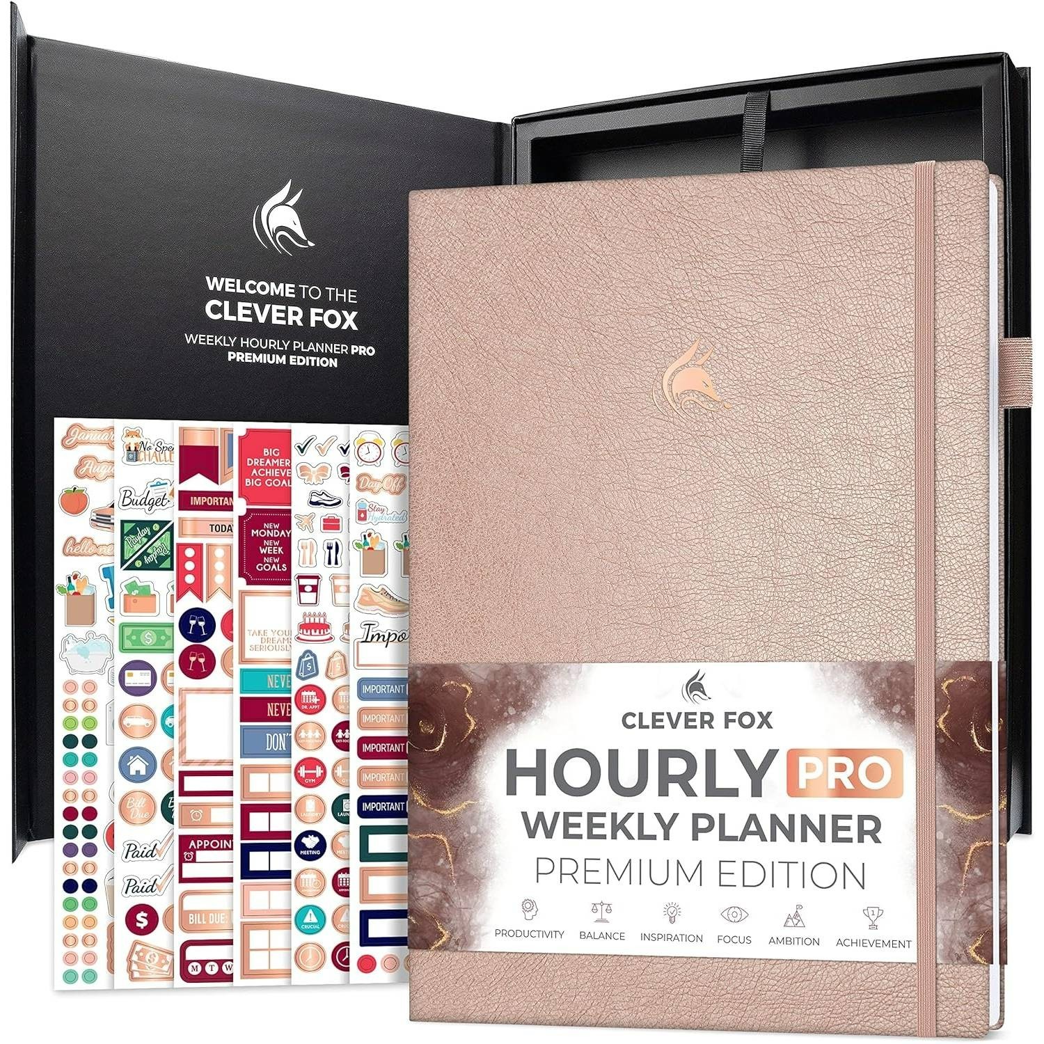 Clever Fox Hourly Planner PRO Premium Weekly Journal A4