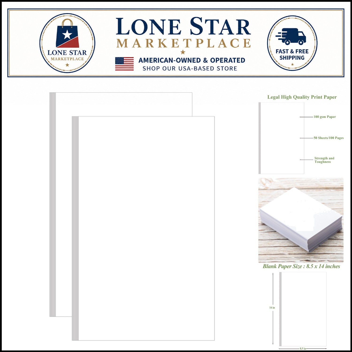 Customizable Unpunched Blank Paper – 100 Sheets, Ideal for Planners and Journals