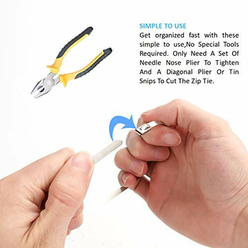 11.8 Inch Metal Cable Zip Ties,304 Stainless Steel,Self-locking Cable Ties,100PC