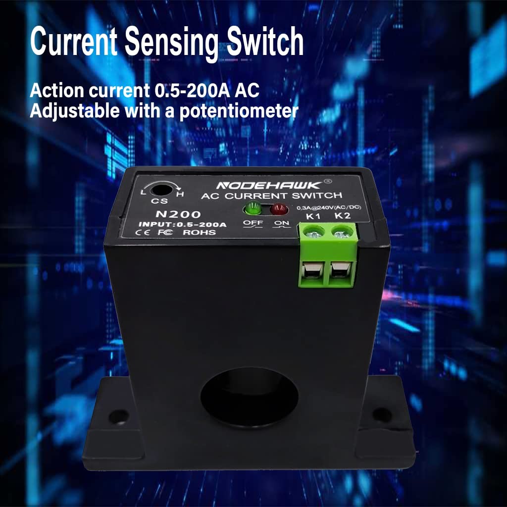 Current Sensing Relay AC Current Sensing Switch 0-200A Normally Closed Curren…