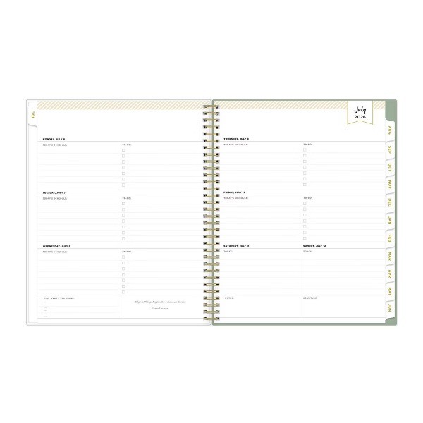 8.5"x11" 2026-2027 Planner Pemberley Light Sage Weekly