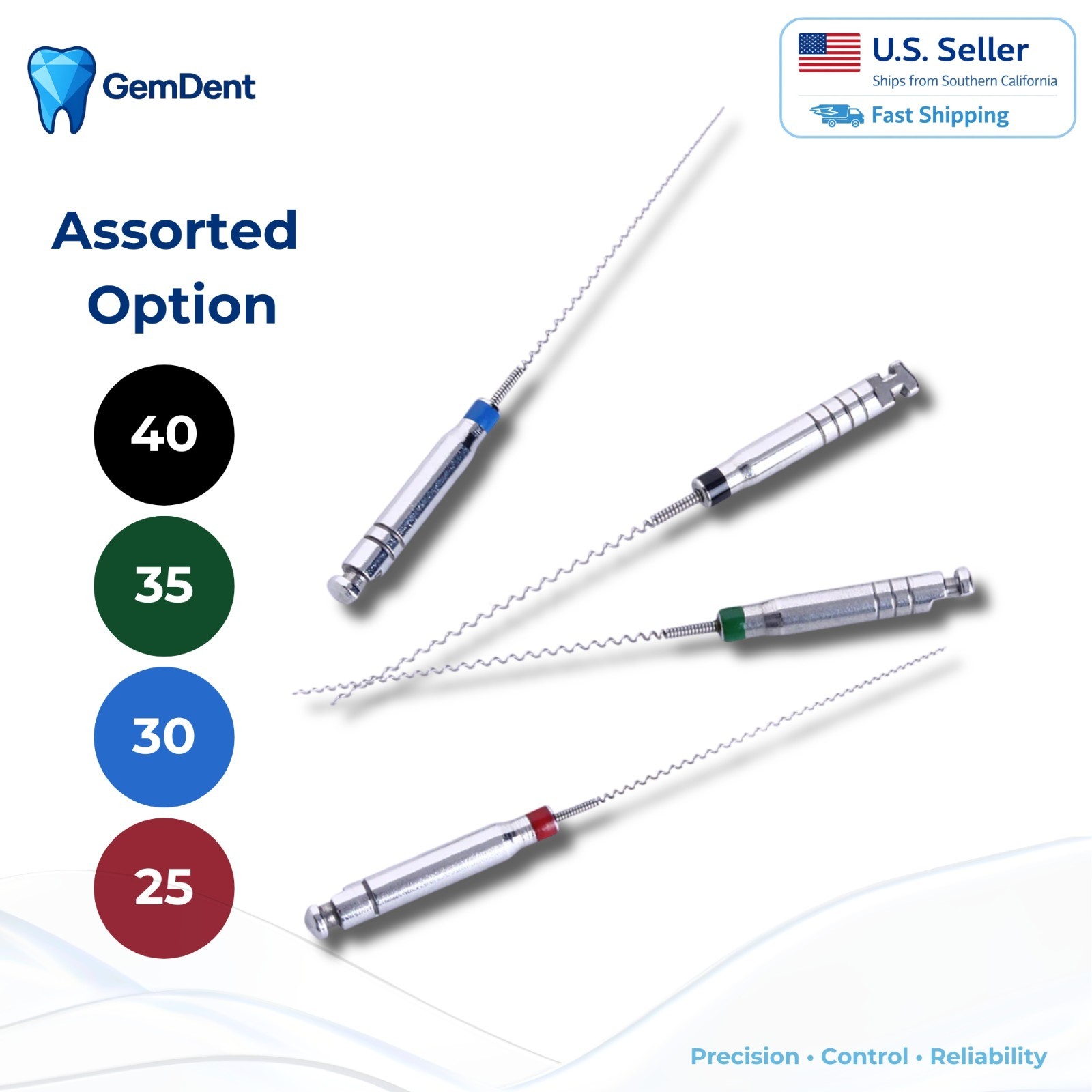 GemDent Lentulo Paste Carriers Stainless Steel Endo Root Canal 21/25mm 4pcs/pack
