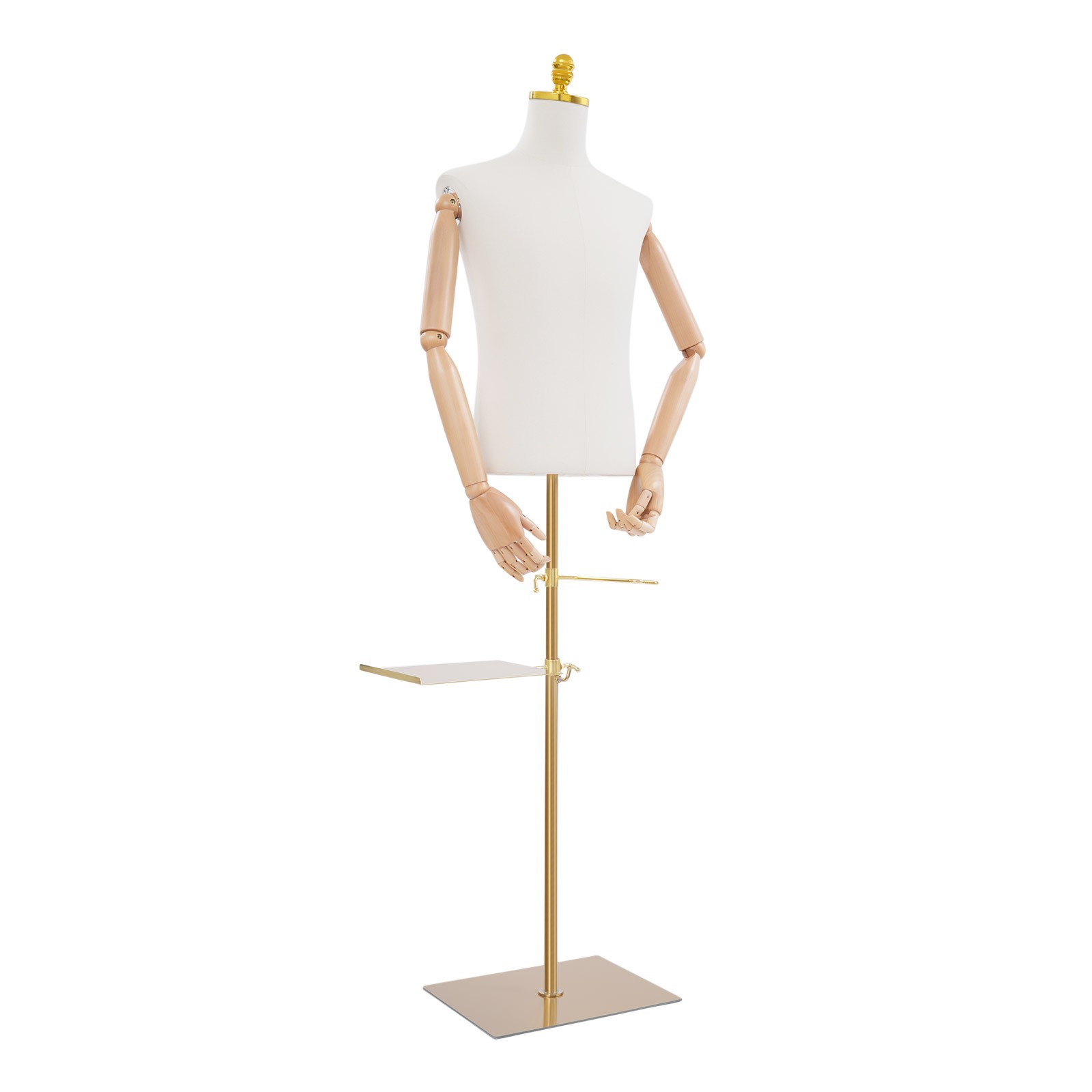 Adjustable Male Mannequin 150-180cm with Pants & Shoe Rack, 66 lbs Capacity
