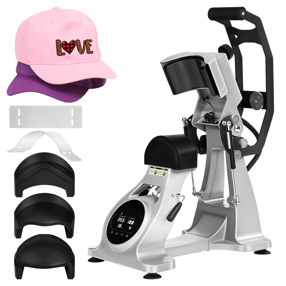 Dual Heater Hat Heat Press Semi-Auto Open Printing Cap Machine w/Laser Alignment