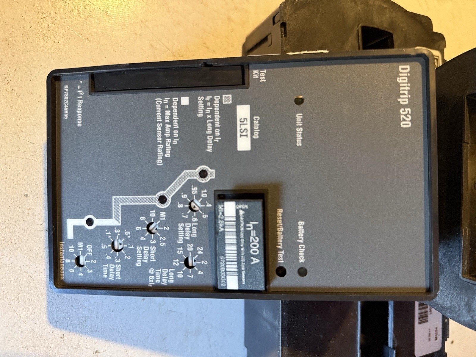 Eaton Cutler Hammer Magnum DS 200A Sensors With Digitrip 520 LSI And Rating Plug