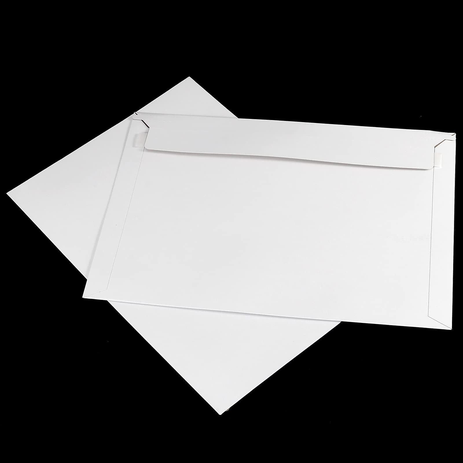 100 Pack 12.8×9 Inch White Rigid Mailers Self Seal Stay Flat Cardboard Bulk