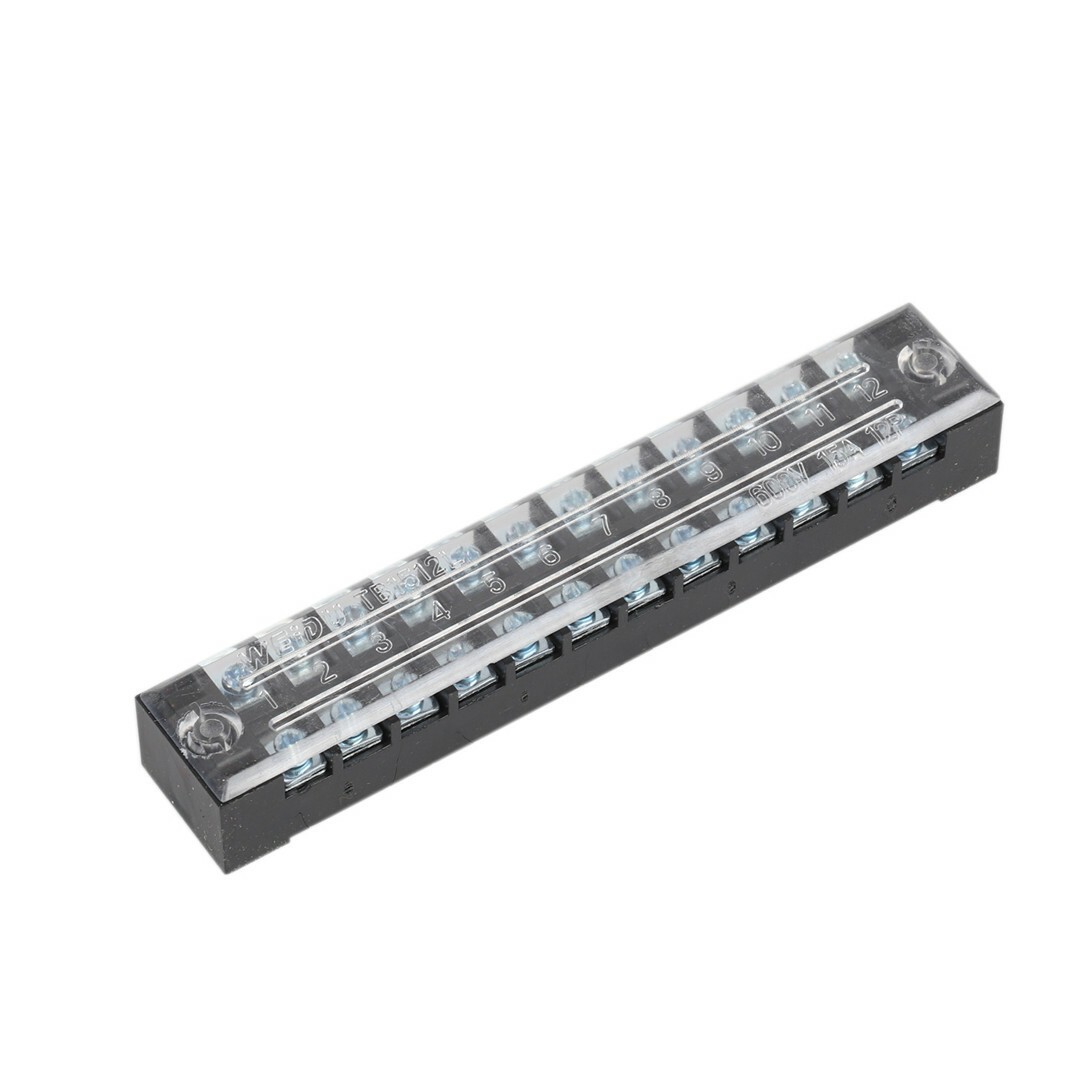 5Pcs Dual Row 12 Positions Screw Terminal Electric Barrier Strip Block 15A 600V