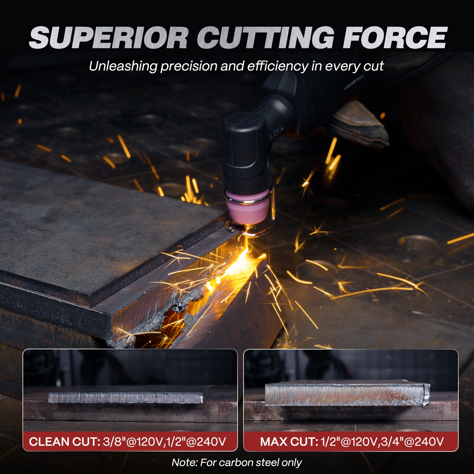 ARCCAPTAIN 55A Plasma Cutter Non-Touch Pilot Arc High-Frequency 120/240V DIGITAL