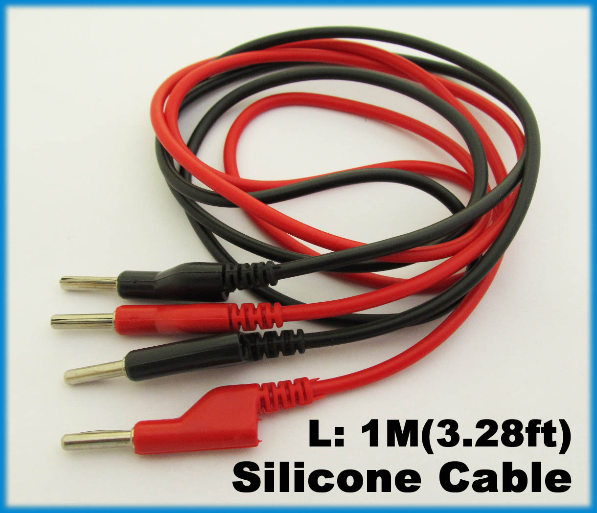 4 pairs Silicone High Voltage 4mm Banana Plug to Banana Plug Test Leads Cable