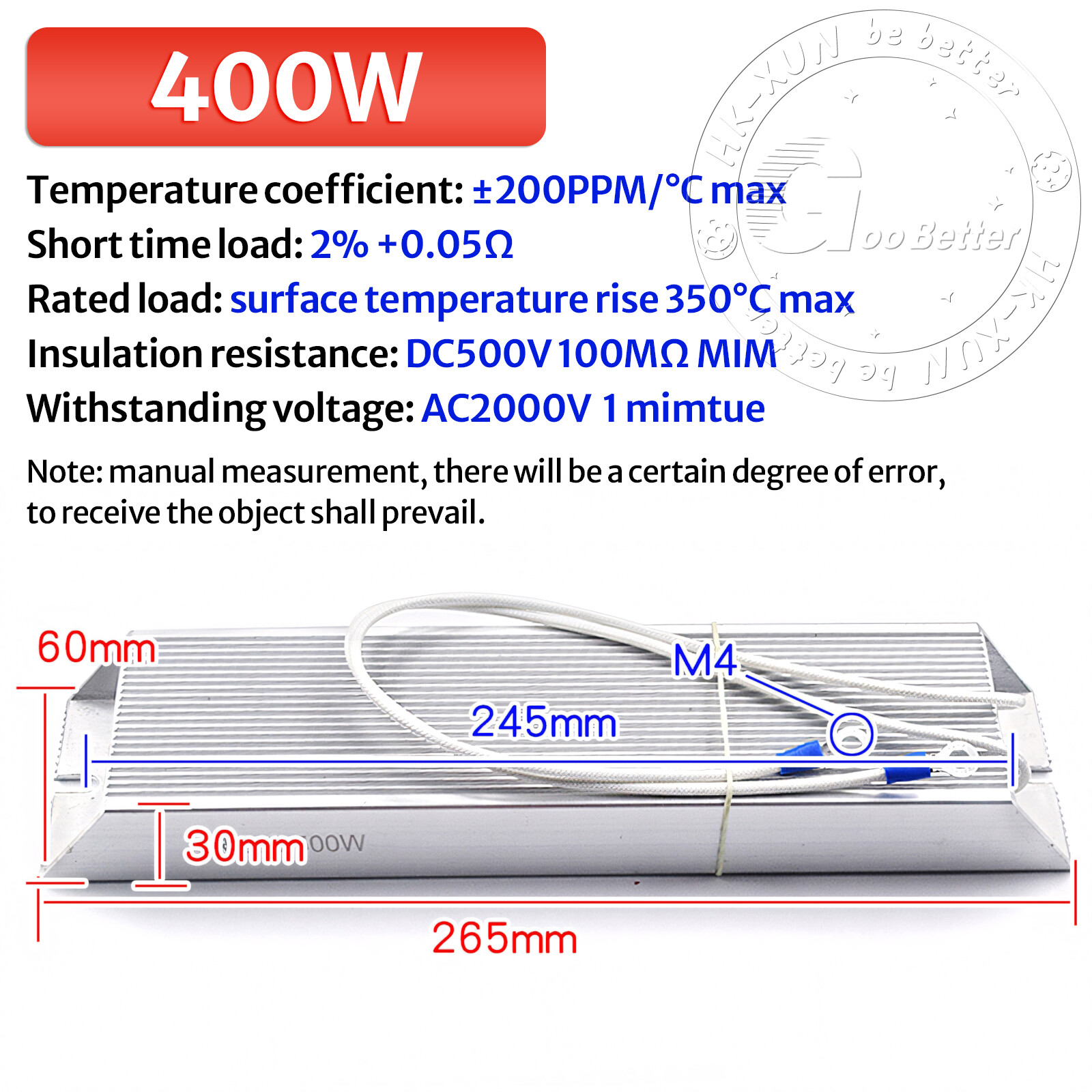 RXLG Aluminum Shell High Power Servo Inverter Braking Resistor 400W to 3000W