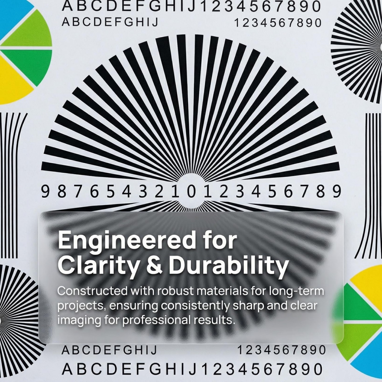 ARTIBETTER Camera Focus Calibration Card Lens Test 40.00X30.00X0.10CM, Multi