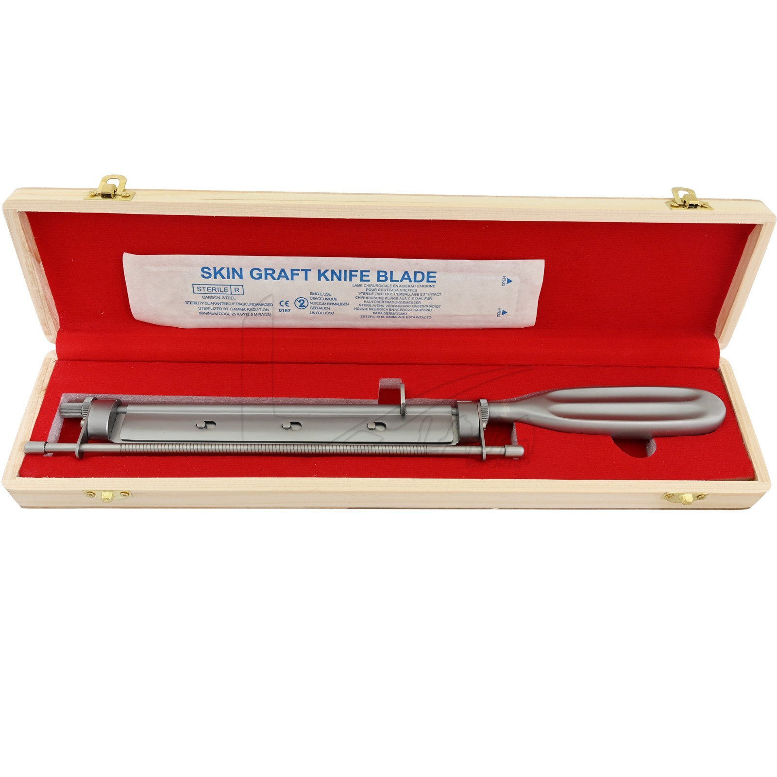 Humby Skin Grafting Knife With Blade Orthopedic Surgical In wooden Box GM-01