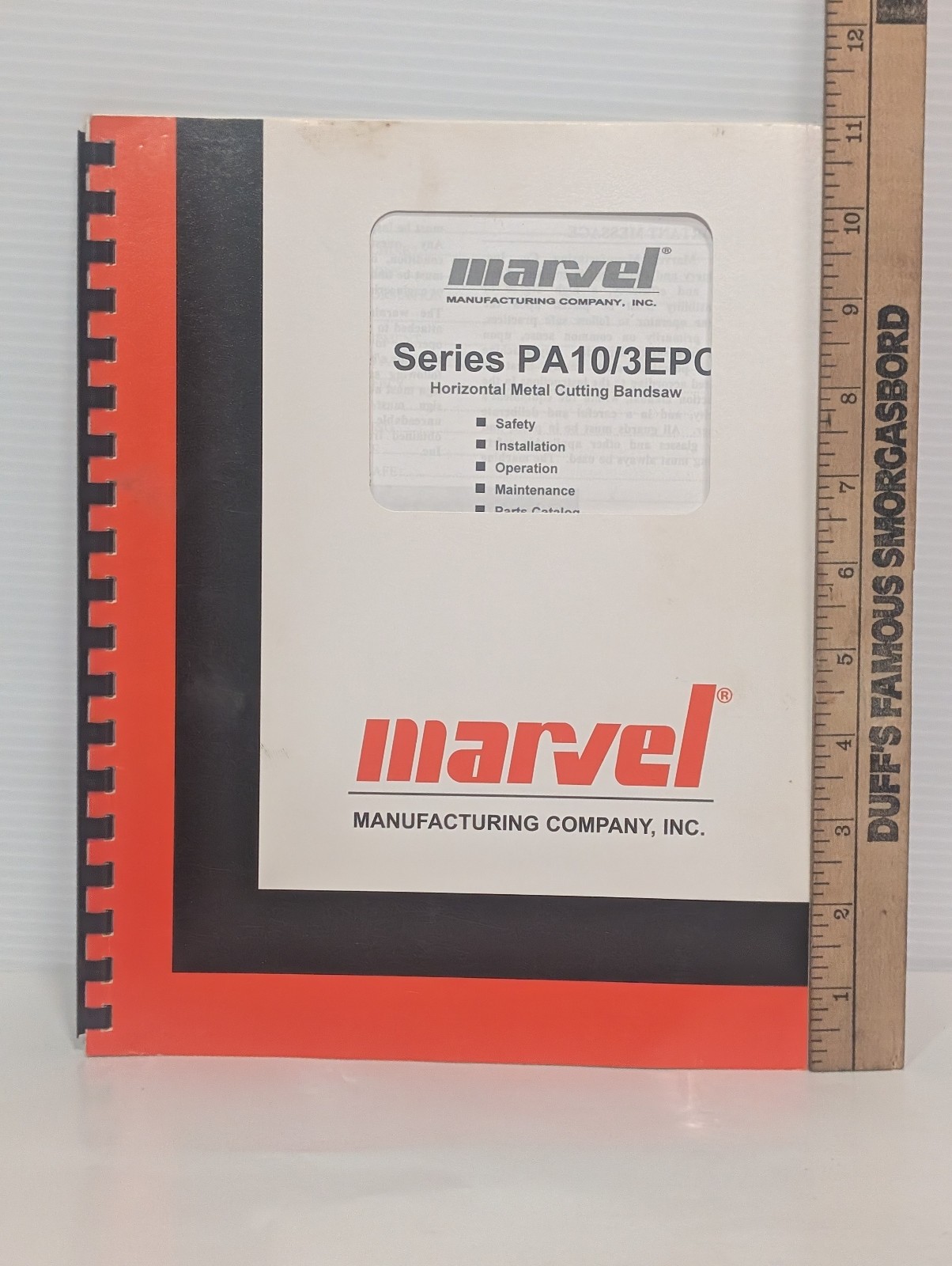 Marvel Manufacturing Series PA10/3EPC Horizontal Metal Cutting Bandsaw Manual