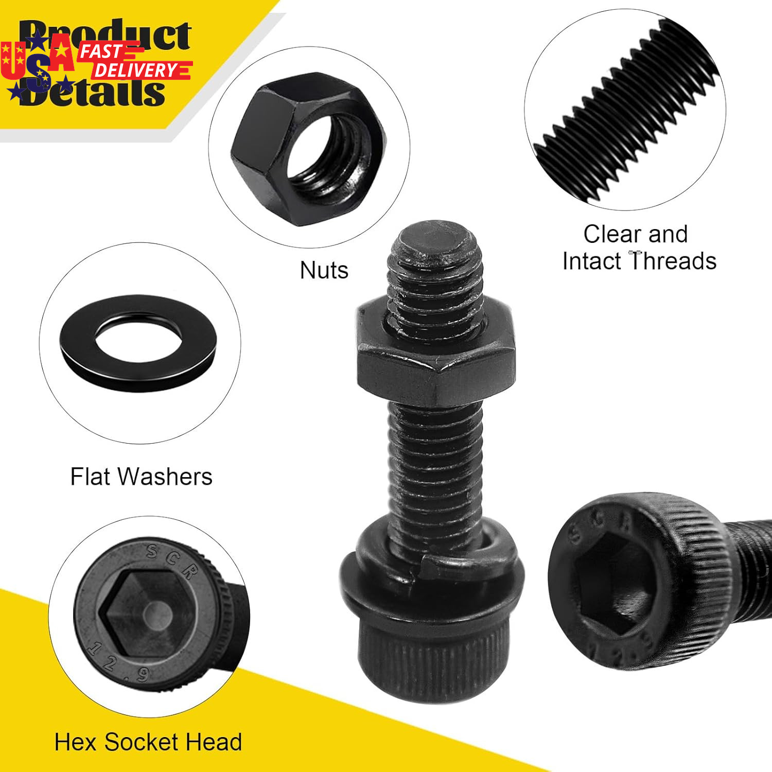 750PCS M3 Screws Assortment Kit, M3X6/8/10/12/16/20/25/30 Mm Hex Socket Head Bol