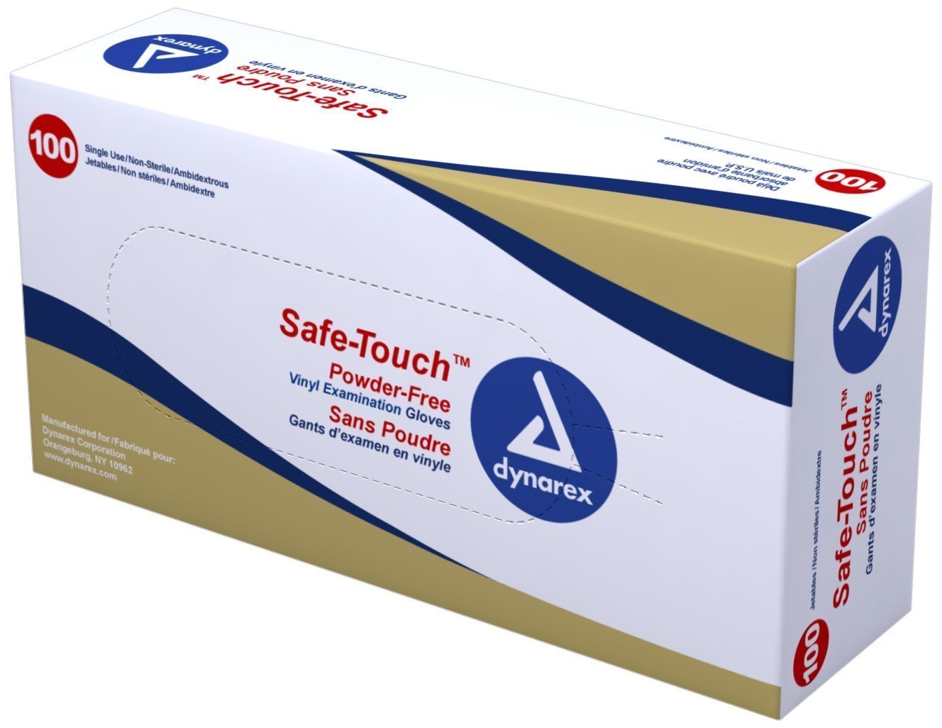 Dynarex – VINYL POWDER-FREE GLOVES XLARGE NON-LATEX 100/BOX NEW