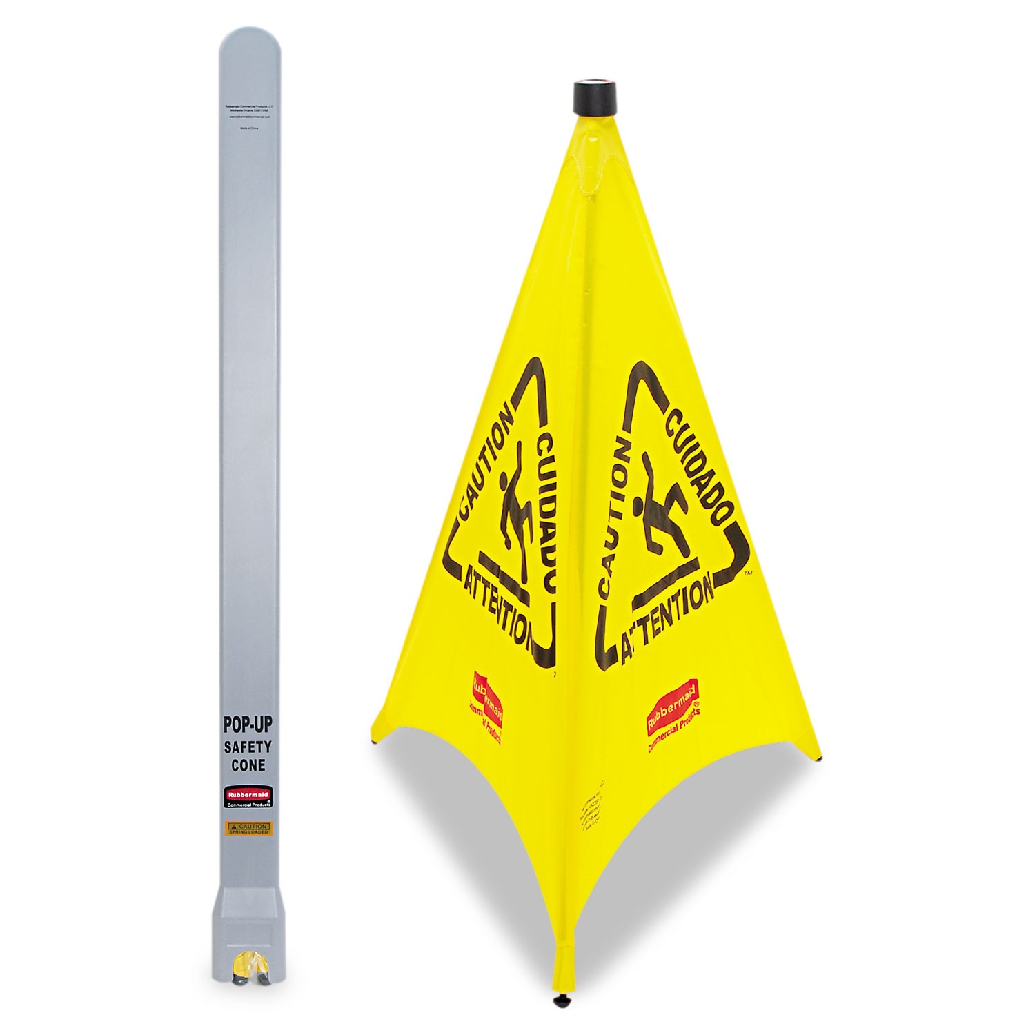 Rubbermaid? Commercial Three-Sided Caution, Wet Floor Safety Cone, 21w x 21d x 3