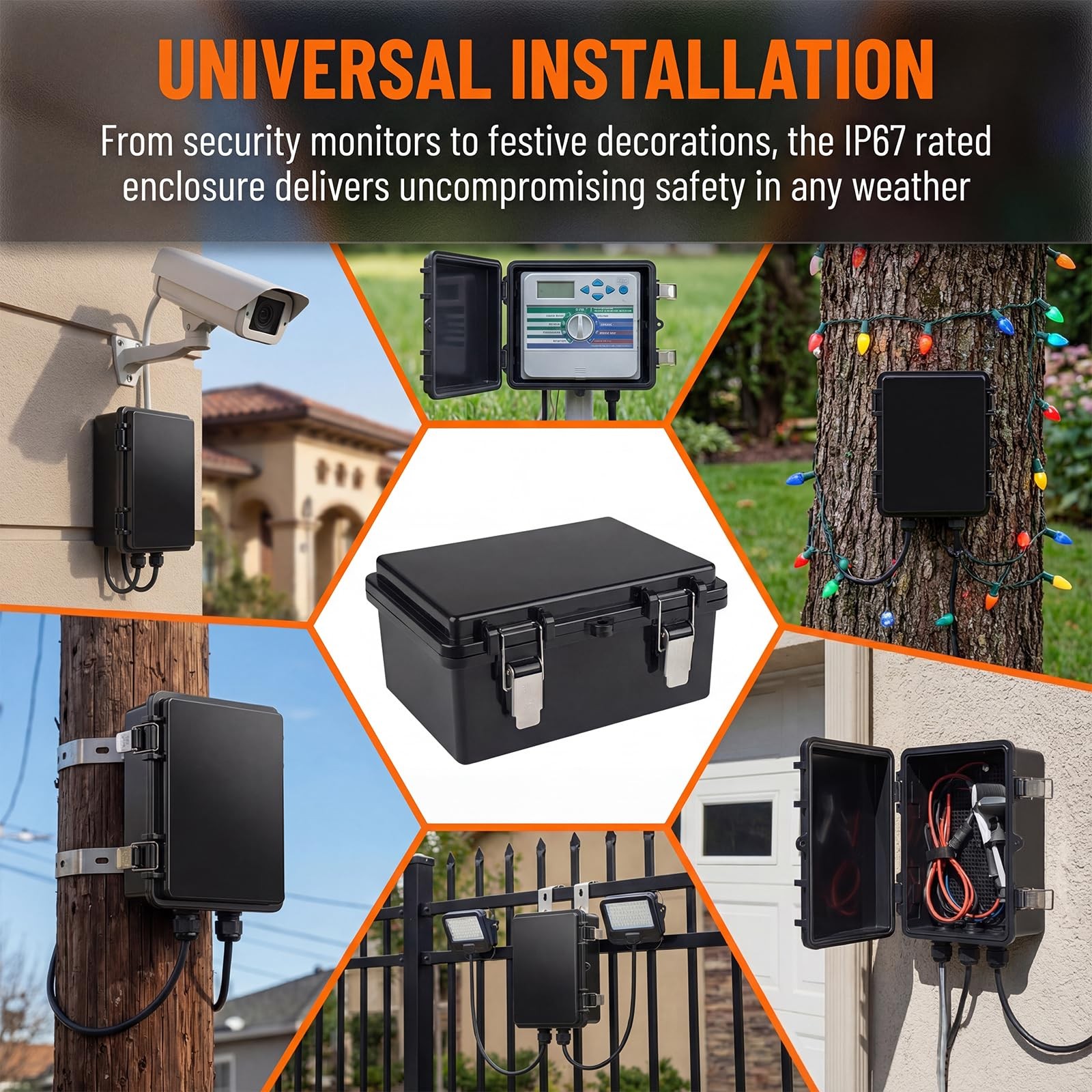 Electrical Junction Box, IP67 Waterproof Outdoor Box ABS Plastic Enclosure with