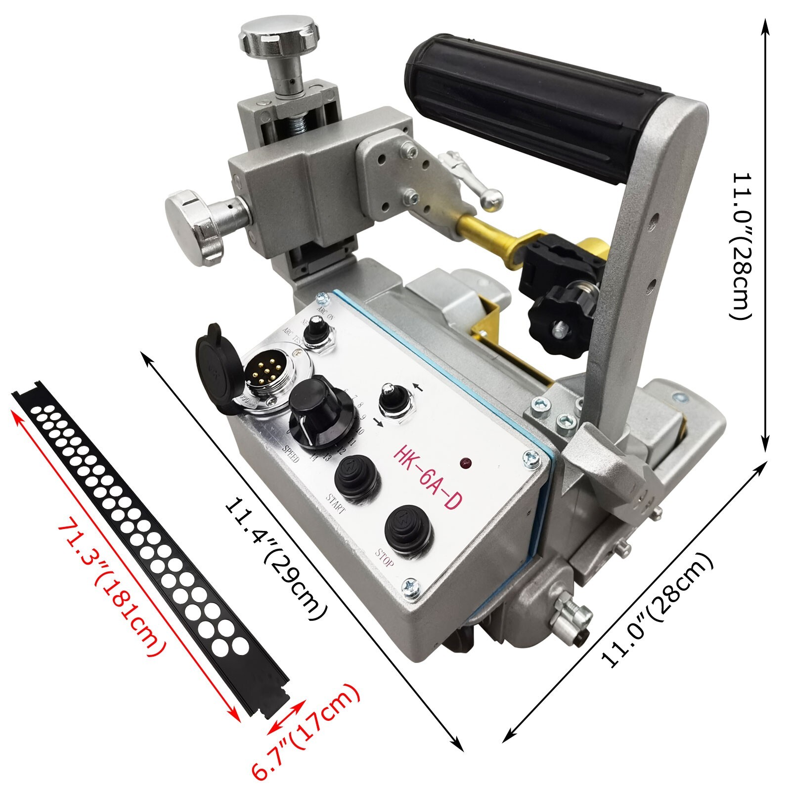 110V HK-6A-D Automatic Welding Trolley 150-800mm/min Flat Rail Welding Carriage