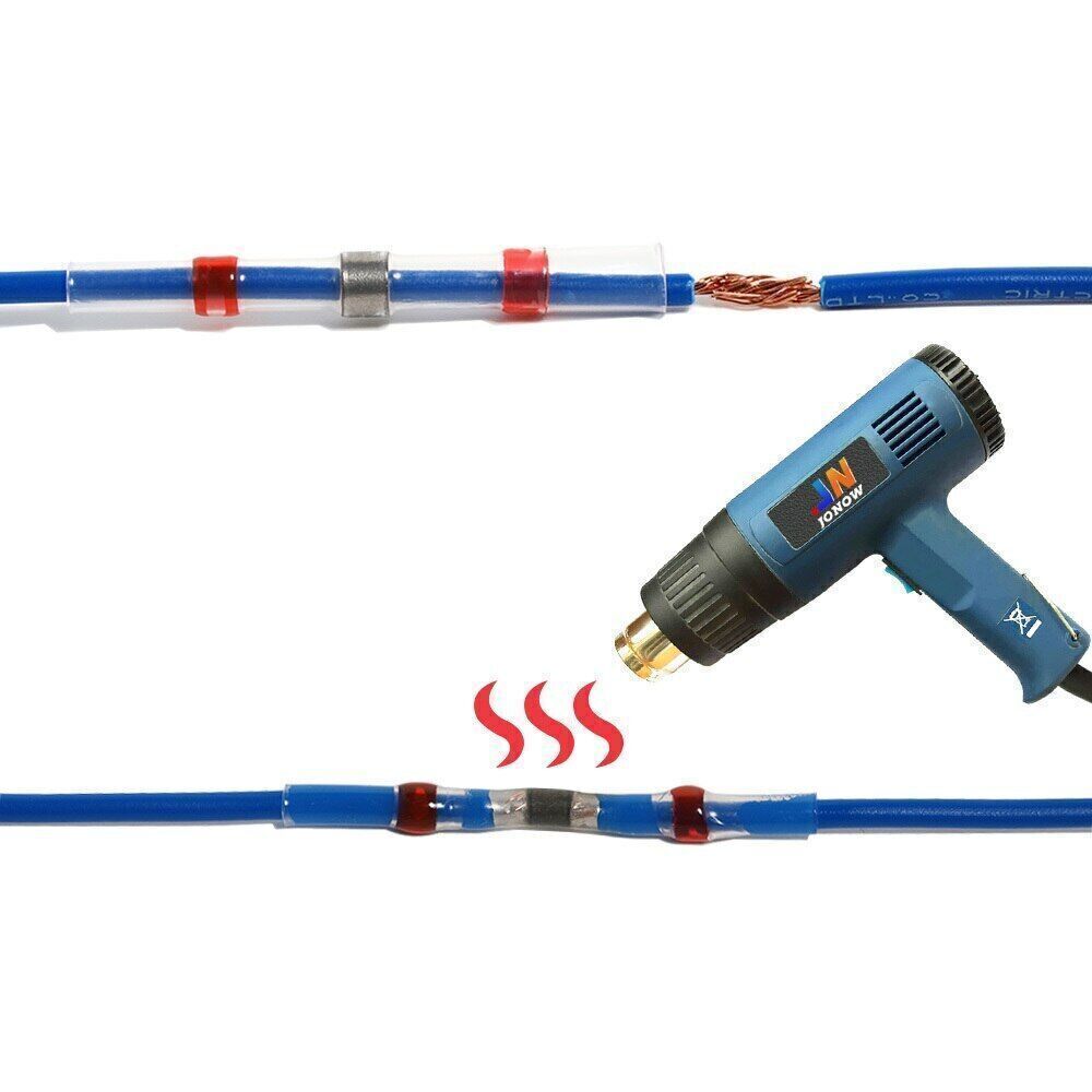 Solder Seal Sleeve Heat Shrink Butt Wire Connectors Terminals Waterproof 50-1000